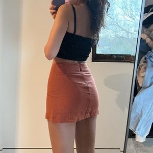 White fox linen skirt